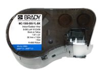 Brady B-595 - etiketttejp - högblank - 1 rulle (rullar) - Roll (3.81 cm x 7.62 m) MC-1500-595-YL-BK