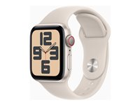 Apple Watch SE (GPS + Cellular) 2a generation - stjärnljusaluminium - smart klocka med sportband - starlight - 32 GB MRFX3QF/A