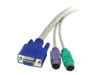 StarTech.com 6 ft 3-in-1 PS/2 KVM Extension Cable - förlängningskabel till tangentbord/video/mus (KVM) - 1.8 m 3N1PS2EXT6