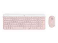 Logitech Slim Wireless Combo MK470 - sats med tangentbord och mus - QWERTY - rosa Inmatningsenhet 920-011320