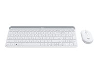 Logitech Slim Wireless Combo MK470 - sats med tangentbord och mus - fransk - offwhite Inmatningsenhet 920-009191