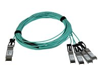 StarTech.com AOC Breakout Cable for Cisco QSFP-4X10G-AOC5M, 5m/16.4ft 40G 1x QSFP+ to 4x SFP+ AOC Cable, 40GbE/40Gb QSFP Plus Transceiver Module Active Optical Fiber Breakout Cable, C9300 - Lifetime Warranty (QSFP4X10GAO5) - övergångskabel - 5 m - svart QSFP4X10GAO5