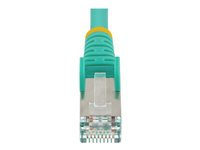 StarTech.com 50cm CAT6a Ethernet Cable - Aqua - Low Smoke Zero Halogen (LSZH) - 10GbE 500MHz 100W PoE++ Snagless RJ-45 w/Strain Reliefs S/FTP Network Patch Cord - patch-kabel - 50 cm - havsblå NLAQ-50C-CAT6A-PATCH