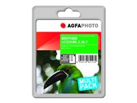AgfaPhoto - 4-pack - svart, gul, cyan, magenta - kompatibel - bläckpatron (alternativ för: Brother LC223VALPB) APB223SETD
