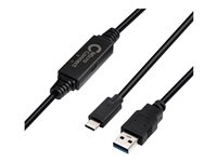MicroConnect - USB typ C-kabel - 24 pin USB-C till USB typ A - 5 m USB3.1CA5AMP