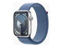 Apple Watch Series 9 (GPS) - silveraluminium - smart klocka med sportögla - winter blue - 64 GB MR9F3KS/A