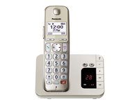 Panasonic KX-TGE260 - trådlös telefon - svarssysten med nummerpresentation/samtal väntar - 3-riktad samtalsförmåg KX-TGE260GN