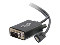 C2G USB 2.0 USB C to DB9 Serial RS232 Adapter Cable Black - USB / seriell kabel - DB-9 till 24 pin USB-C 88842