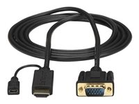 StarTech.com HDMI till VGA aktiv konverteringskabel på 1,8 m – HDMI till VGA adapter – 1920x1200 eller 1080p - adapterkabel - HDMI / VGA - 2 m HD2VGAMM6
