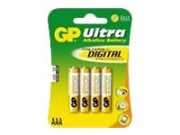 GP Ultra 24AU U4 batteri - 4 x AAA - alkaliskt 151003