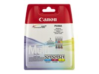 Canon CLI-521 C/M/Y Multi pack - 3-pack - gul, cyan, magenta - original - bläcktank 2934B011