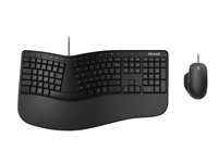 Microsoft Ergonomic Desktop - sats med tangentbord och mus - QWERTY - engelska - svart Inmatningsenhet RJU-00013