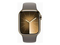 Apple Watch Series 9 (GPS + Cellular) - guld, rostfritt stål - smart klocka med sportband - clay - 64 GB MRJ63QF/A