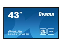 iiyama ProLite LE4341UHS-B1 43" Klass (42.5" visbar) LED-bakgrundsbelyst LCD-skärm - 4K - för digital skyltning LE4341UHS-B1