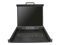 StarTech.com 8-ports rackmonterad KVM-konsol med 1,8 m kablar - Integrerad KVM-switch med 19-tums LCD-skärm - 1U LCD KVM-låda - OSD KVM - Hållbar 50 000 MTBF - USB + VGA-support - KVM-konsol - 19" RKCONS1908K