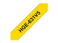 Brother HGE-631V5 - bandlaminat - 5 kassett(er) - Rulle (1,2 cm x 8 m) HGE631V5