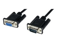 StarTech.com 2m Black DB9 RS232 Serial Null Modem Cable F/M - DB9 Male to Female - 9 pin Null Modem Cable - 1x DB9 (M), 1x DB9 (F), Black - nollmodemkabel - DB-9 till DB-9 - 2 m SCNM9FM2MBK