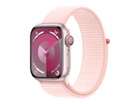 Apple Watch Series 9 (GPS + Cellular) - rosa aluminium - smart klocka med sportögla - ljusrosa - 64 GB MRJ13QL/A