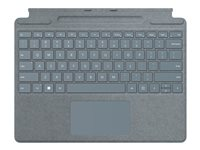 Microsoft Surface Pro Signature Keyboard - tangentbord - med pekplatta, accelerometer, Förvarings- och laddningsfack för Surface Slim Pen 2 - Nordisk - isblå - med Slim Pen 2 8X8-00049