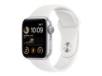 Apple Watch SE (GPS) 2a generation - silveraluminium - smart klocka med sportband - midnatt - 32 GB MNJV3WB/A