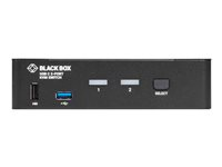 Black Box USB-C 4K KVM Switch, 2-Port - omkopplare för tangentbord/video/mus - 2 portar - TAA-kompatibel KVMC4K-2P
