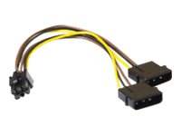 MicroConnect - strömadapter - 6-stifts PCIe-ström till 4 pin intern effekt AK 3217