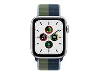 Apple Watch SE (GPS + Cellular) - silveraluminium - smart klocka med sportögla - abyss blue/moss green - 32 GB MKT03DH/A