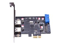 MicroConnect - USB-adapter - PCIe 2.0 - USB 3.0 x 2 + USB 3.0 (internt) x 2 MC-USB3.0-F2B2-V2