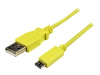 StarTech.com 1m Yellow Mobile Charge Sync USB to Slim Micro USB Cable - Phones & Tablets - A to Micro B M/M - Thin Micro USB Charge Cable (USBAUB1MYL) - USB-kabel - mikro-USB typ B till USB - 1 m USBAUB1MYL