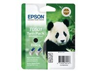 Epson T0501 Twin Pack - 2-pack - svart - original - bläckpatron C13T05014210