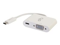 C2G USB C to VGA Video Adapter w/ Power Delivery - USB Type C to VGA White - extern videoadapter - vit 80495