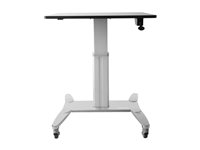StarTech.com Mobile Standing Desk, Portable Sit Stand Ergonomic Height Adjustable Cart on Wheels, Rolling Computer/Laptop Workstation Table w/ Locking One-Touch Lift for Teachers/Student - Mobile Computer Table (STSCART) ställ - för notebook/tangentbord/mus - svart & silver STSCART