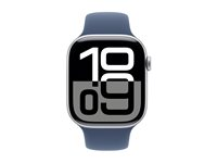 Apple Watch Series 10 (GPS) - silveraluminium - smart klocka med sportband - denim - 64 GB MWWM3QN/A