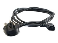 C2G 1m 18 AWG UK 90° Power Cord (IEC320C13R to BS 1363) - strömkabel - IEC 60320 C13 till BS 1363 - 1 m C2G82035