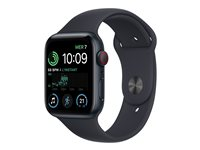 Apple Watch SE (GPS + Cellular) 2a generation - midnattsaluminium - smart klocka med sportband - midnatt - 32 GB MNPY3DH/A
