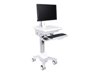 Multibrackets M Universal Workstation Cart DT vagn - för LCD-skärm/tangentbord/mus/processor/anteckningsbok/streckkodsläsare - vit, silver 7350073730773