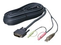 IOGEAR G2L7D03UDTAA - video/USB/ljud-kabel - TAA-kompatibel - 3 m G2L7D03UDTAA