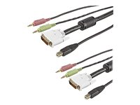 StarTech.com 6 ft 4-in-1 USB DVI KVM Cable with Audio and Microphone - DVI KVM Cable - USB KVM Cable - KVM Switch Cable (USBDVI4N1A6) - förlängningskabel till tangentbord/video/mus/ljud - 1.8 m USBDVI4N1A6