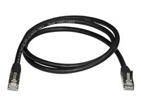 StarTech.com Cat6a Ethernet-kabel - skärmad (STP) - 1 m, svart - patch-kabel - 1 m - svart 6ASPAT1MBK