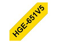 Brother HGE-651V5 - bandlaminat - 5 kassett(er) - Rulle ( 2,4 cm x 8 m) HGE651V5