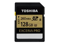 Toshiba EXCERIA PRO - flash-minneskort - 128 GB - SDXC UHS-II THN-N101K1280E6