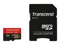 Transcend Ultimate - flash-minneskort - 8 GB - microSDHC UHS-I TS8GUSDHC10U1