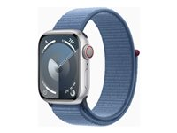 Apple Watch Series 9 (GPS + Cellular) - silveraluminium - smart klocka med sportögla - winter blue - 64 GB MRHX3DH/A