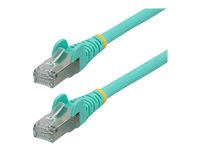 StarTech.com 10m CAT6a Ethernet Cable - Aqua - Low Smoke Zero Halogen (LSZH) - 10GbE 500MHz 100W PoE++ Snagless RJ-45 w/Strain Reliefs S/FTP Network Patch Cord - patch-kabel - 10 m - havsblå NLAQ-10M-CAT6A-PATCH