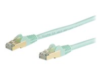 StarTech.com 5m CAT6A Ethernet Cable, 10 Gigabit Shielded Snagless RJ45 100W PoE Patch Cord, CAT 6A 10GbE STP Network Cable w/Strain Relief, Aqua, Fluke Tested/UL Certified Wiring/TIA - Category 6A - 26AWG (6ASPAT5MAQ) - patch-kabel - 5 m - havsblå 6ASPAT5MAQ