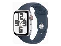 Apple Watch SE (GPS + Cellular) 2a generation - silveraluminium - smart klocka med sportband - stormbl¨ - 32 GB MRHJ3QP/A