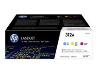 HP 312A - 3-pack - gul, cyan, magenta - original - LaserJet - tonerkassett (CF440AM) CF440AM