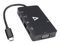 V7 V7UC-U3CRJ45HDVG-BLK - dockningsstation - USB-C - VGA, HDMI - 1GbE V7UC-U3CRJ45HDVG-BLK