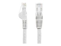 StarTech.com 100ft CAT6 Ethernet Cable, 10 Gigabit Snagless RJ45 650MHz 100W PoE Patch Cord, CAT 6 10GbE UTP Network Cable w/Strain Relief, White, Fluke Tested/Wiring is UL Certified/TIA - Category 6 - 24AWG (N6PATCH100WH) - patch-kabel - 30.5 m - vit N6PATCH100WH