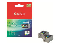 Canon BCI-16 - 2-pack - gul, cyan, magenta - original - bläcktank 9818A002